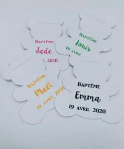 Etiquette dragées ourson personnalisé