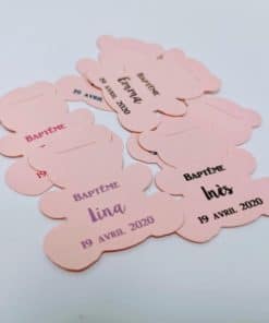 Etiquette a dragees ourson personalisées