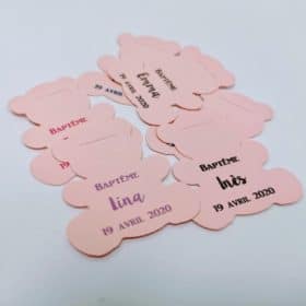 Etiquette a dragees ourson personalisées