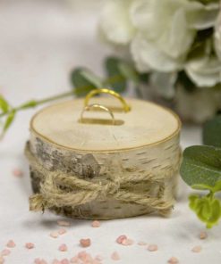 Porte alliance Rodin de bois mariage champetre