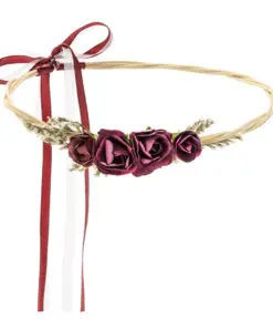 accessoire cheveux mariee bordeaux couronne