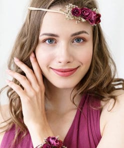 accessoire cheveux mariee bordeaux couronne