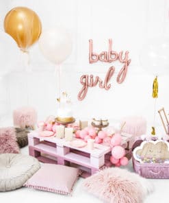 ballon girl Rose gold baby shower fille
