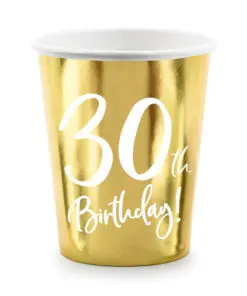 gobelet 30 ans blanc et or deco anniversaire 30 ans