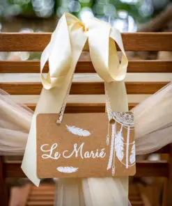 Decoration chaise mariés bohème le marié