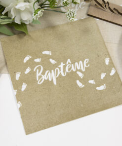 Alternative view of Serviette "Baptême" - Kraft - Lot de 20