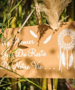 Alternative view of Pancarte mariage Bohème "Le premier ..." - Kraft