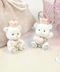 Alternative view of Figurine résine - Ourson rose - Lot de 2