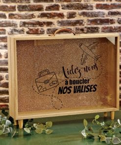 Urne theme voyage mariage aidez nous a boucler nos valises