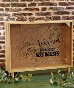 Urne theme voyage mariage aidez nous a boucler nos valises