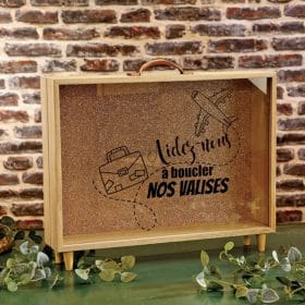Urne theme voyage mariage aidez nous a boucler nos valises