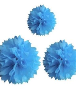 decoration-de-salle-boule-pompon-turquoise