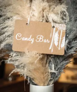 Mariage bohème pancarte kraft candy bar