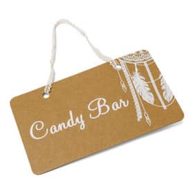 Mariage bohème pancarte kraft candy bar