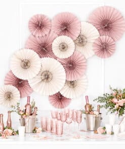 Rosace decorative vieux rose