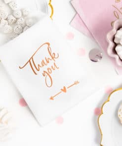 decoration blanc et rose gold cadeau invité