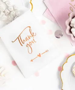 decoration blanc et rose gold cadeau invité