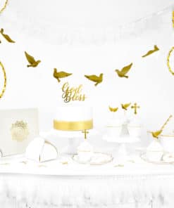 decoration communion blanc et or