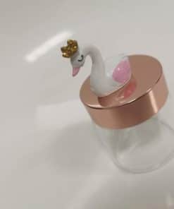 Pot dragees verre bouchon rose gold