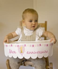 Alternative view of Décor pour chaise bébé "Mon 1er Anniversaire" - Rose