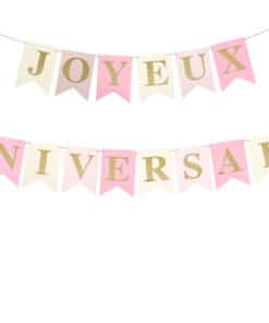 Guirlande Joyeux anniversaire Rose et Or