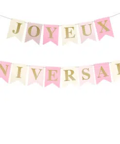 Guirlande Joyeux anniversaire Rose et Or