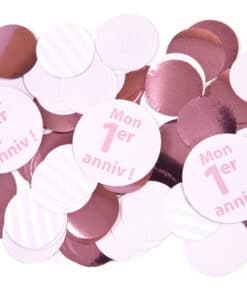 confettis 1er anniv rose