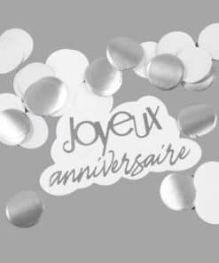 confettis joyeux anniversaire Argenté
