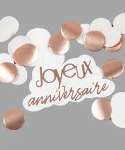 confettis joyeux anniversaire Rose Gold