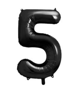 Ballon chiffre 5 noir 86 cm
