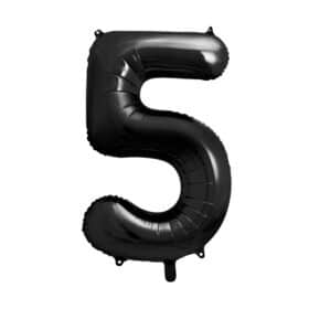 Ballon chiffre 5 noir 86 cm