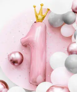 Ballons décor 1 an rose