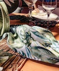 chemin de table feuilles tropicales