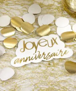 confettis or joyeux anniversaire or doré