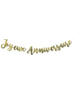 guirlande joyeux anniversaire or