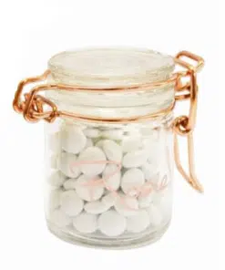 Bocal à dragées en verre avec fermeture métallique - Rose Gold