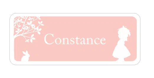 Sticker rectangle rose fille