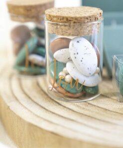 Contenant a dragees en verre pot avec bouchon en liege