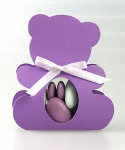 Contenant dragees ourson parme violet lilas