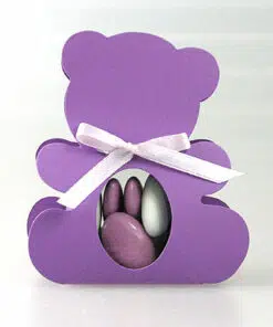 Contenant dragees ourson parme violet lilas