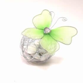 Papillon Vert avec strass - lot de 6