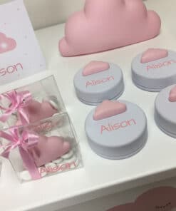 Tirelire Nuage rose dragees naissance