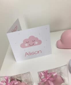 Tirelire Nuage rose dragees naissance