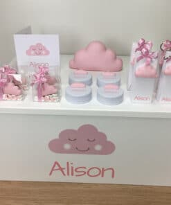 Tirelire Nuage rose dragees naissance