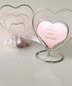 Porte photo coeur argent