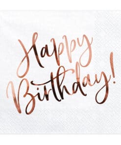 Serviette Happy Birthday Rose gold