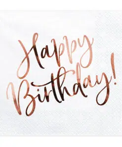 Serviette Happy Birthday Rose gold