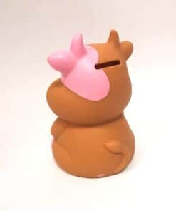 Tirelire vache rose et marron