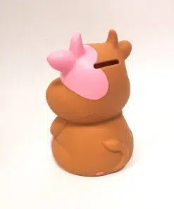 Tirelire vache rose et marron