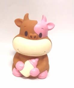 Tirelire vache rose et marron